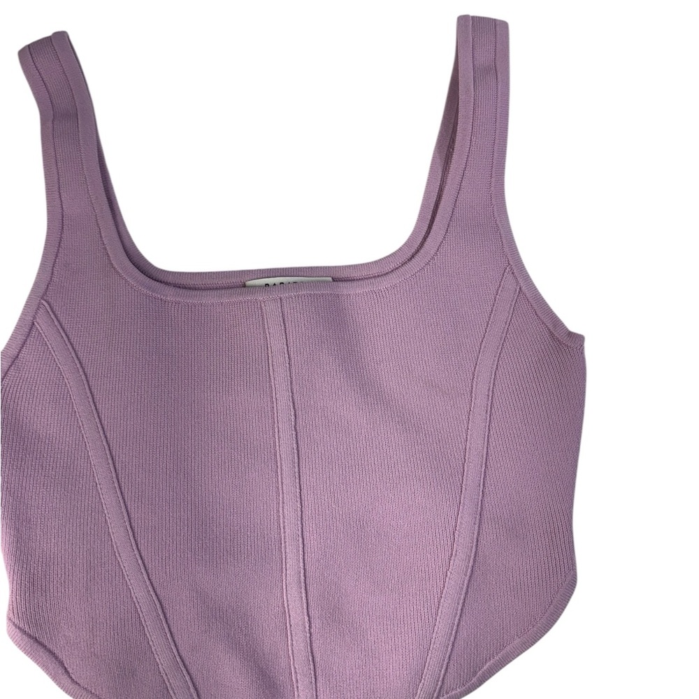 Aritzia Babaton Sculpt Knit Crop Top Bustier - small lilac - Picture 2 of 5